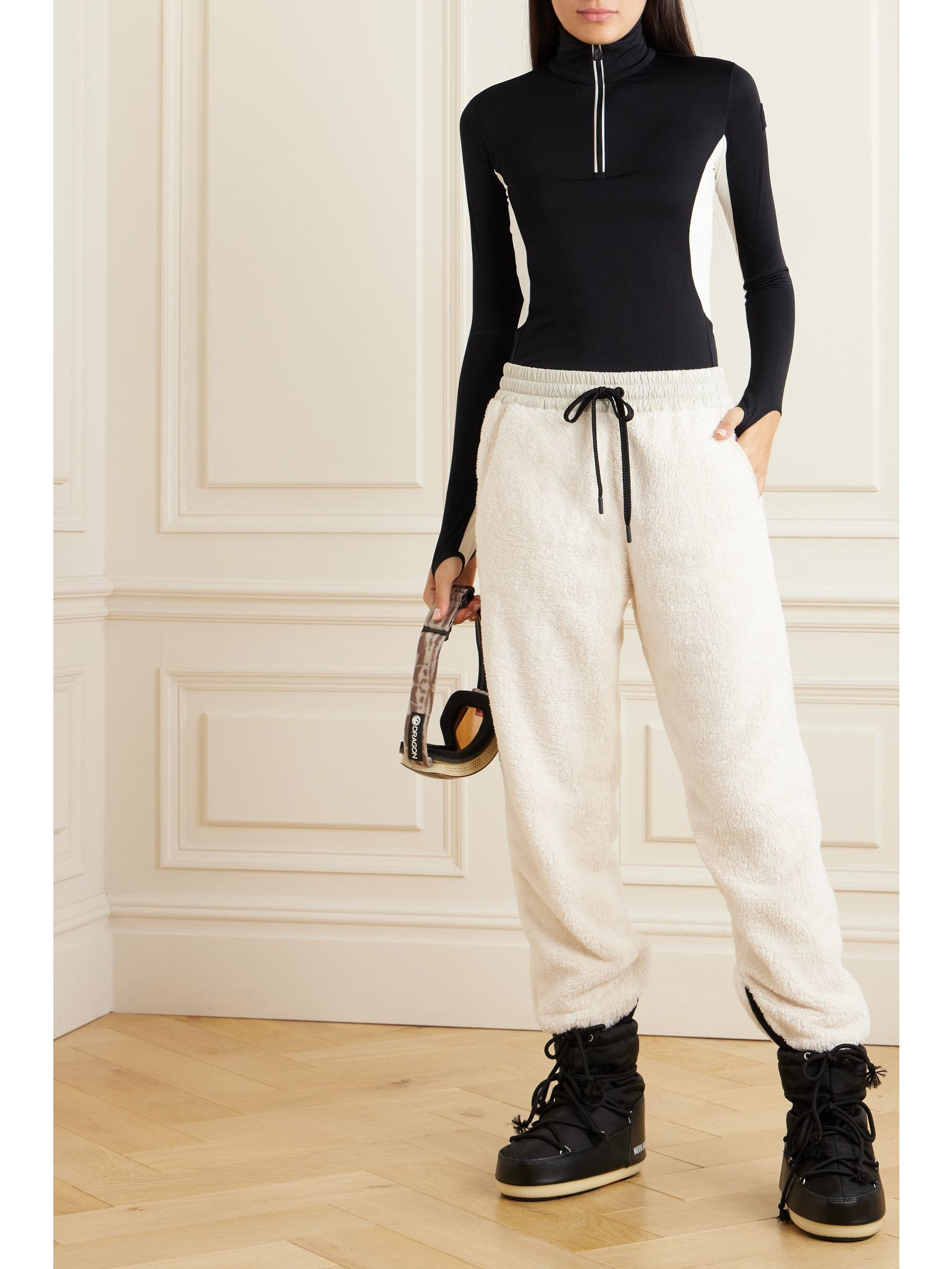 Two-tone stretch-jersey base layer Black - 2