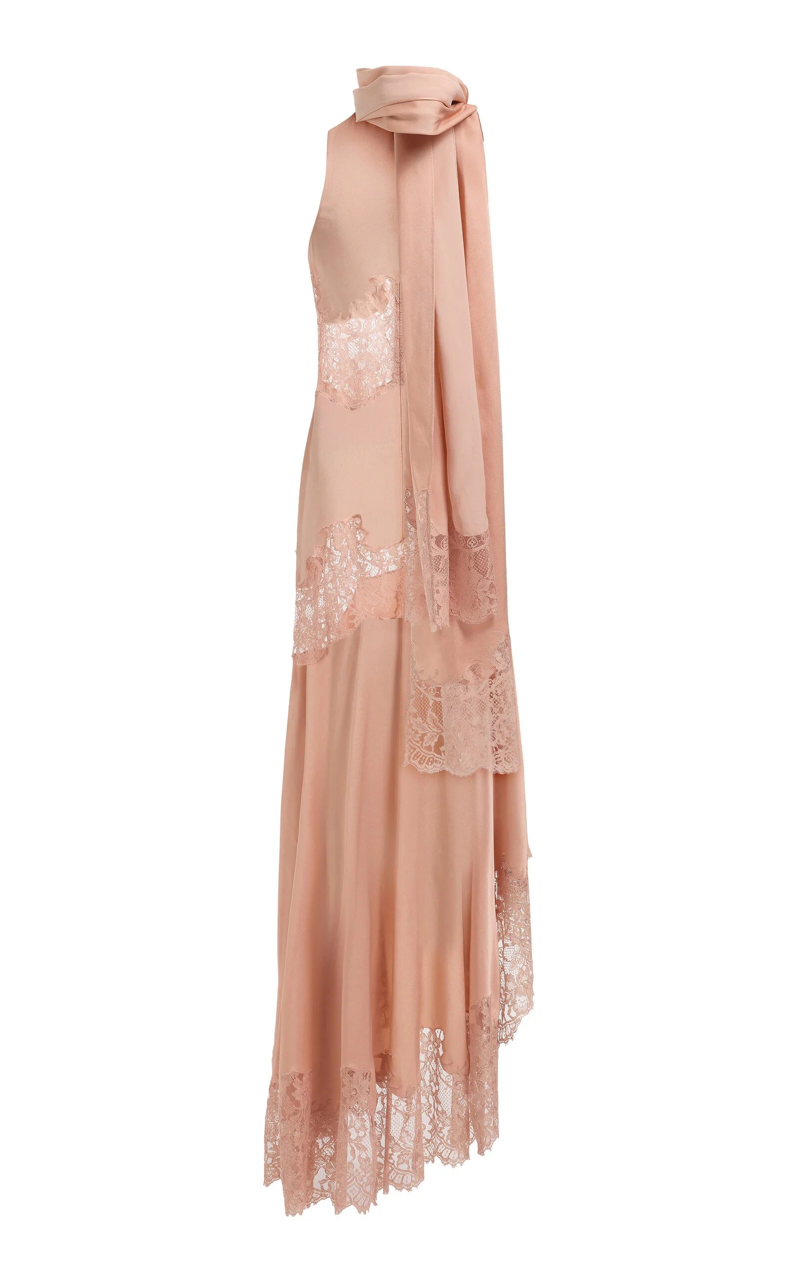 Lace-Detailed Satin Maxi Dress rose gold - 1
