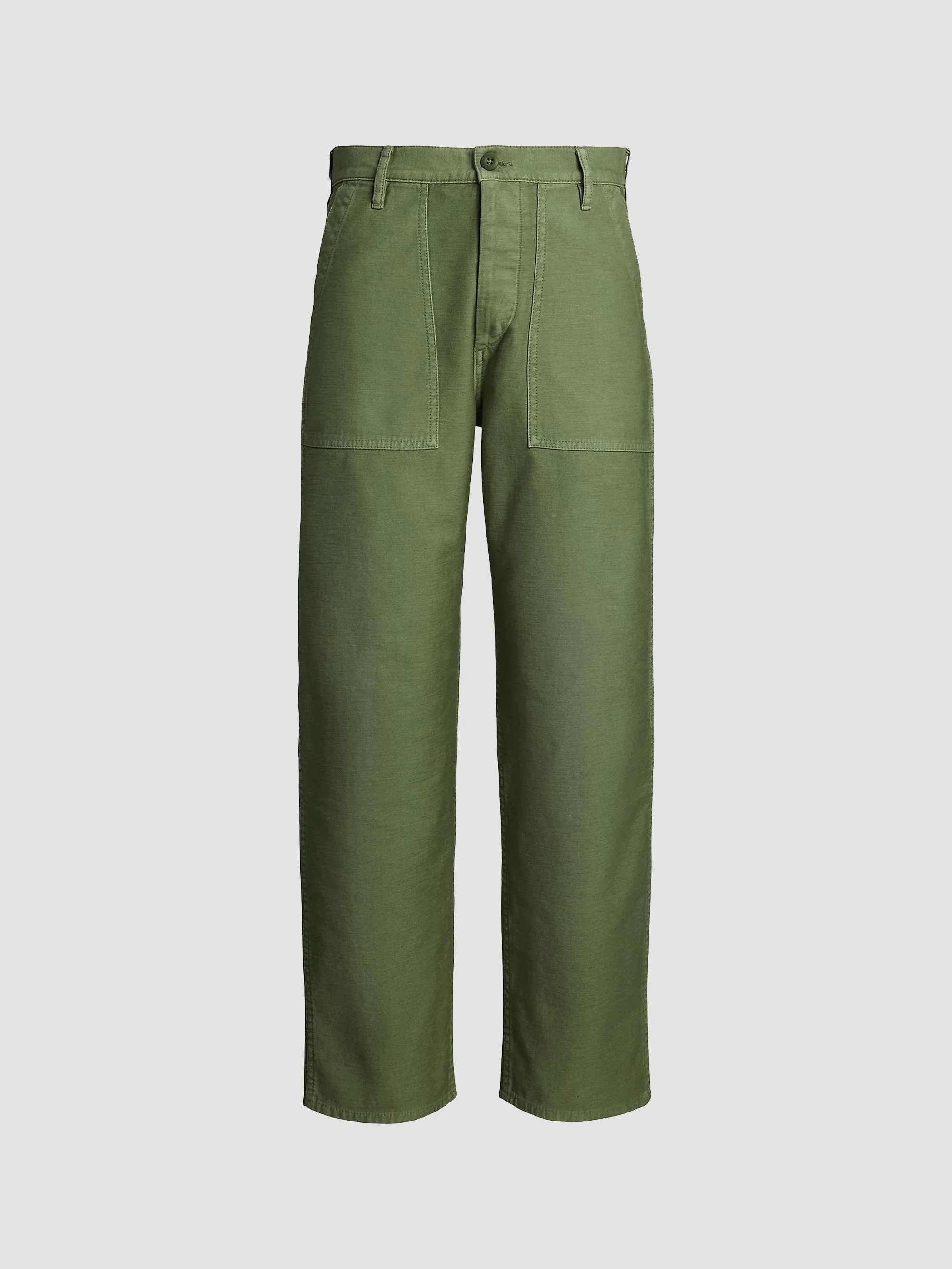 Women's The Ricky Cotton Sateen Straight-Leg Pants - Olive - 1