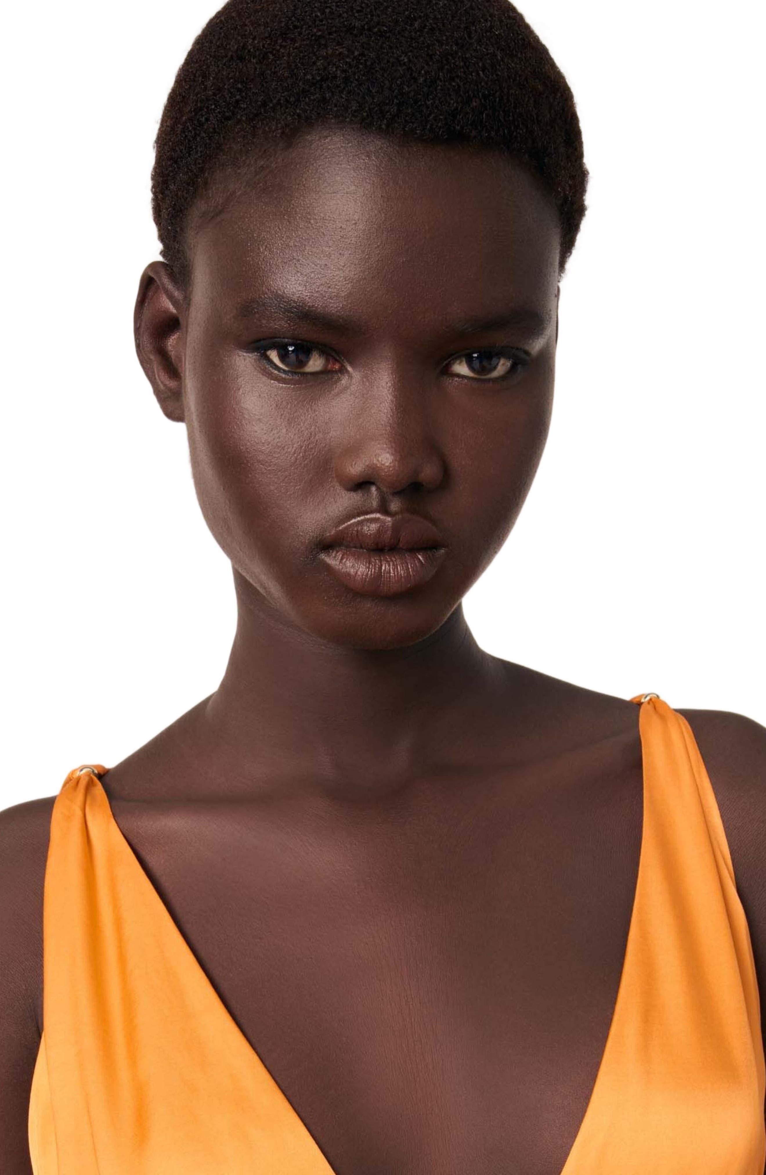 maje Satin-look maxi dress in Orange at Nordstrom - 6