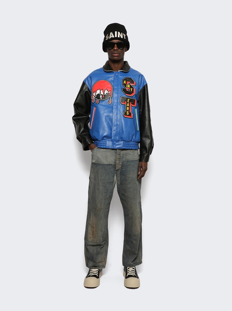 SAINT M×××××× Grail Varsity Jacket Blue outlook