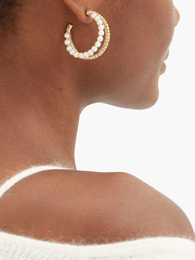 Rosantica Nascondino crystal and faux-pearl hoop earrings outlook