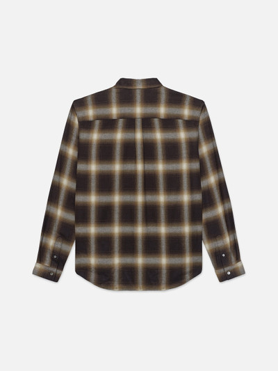 FRAME Brushed Cotton Plaid Shirt in Marron outlook