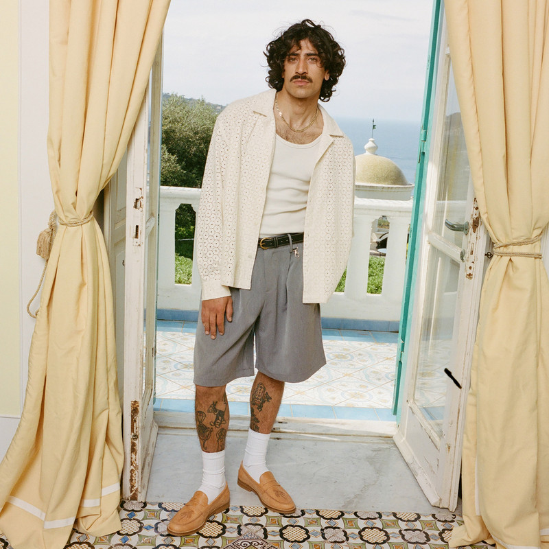 DUKE + DEXTER Wilde Natural Palm Tree Penny Loafer - Men's outlook