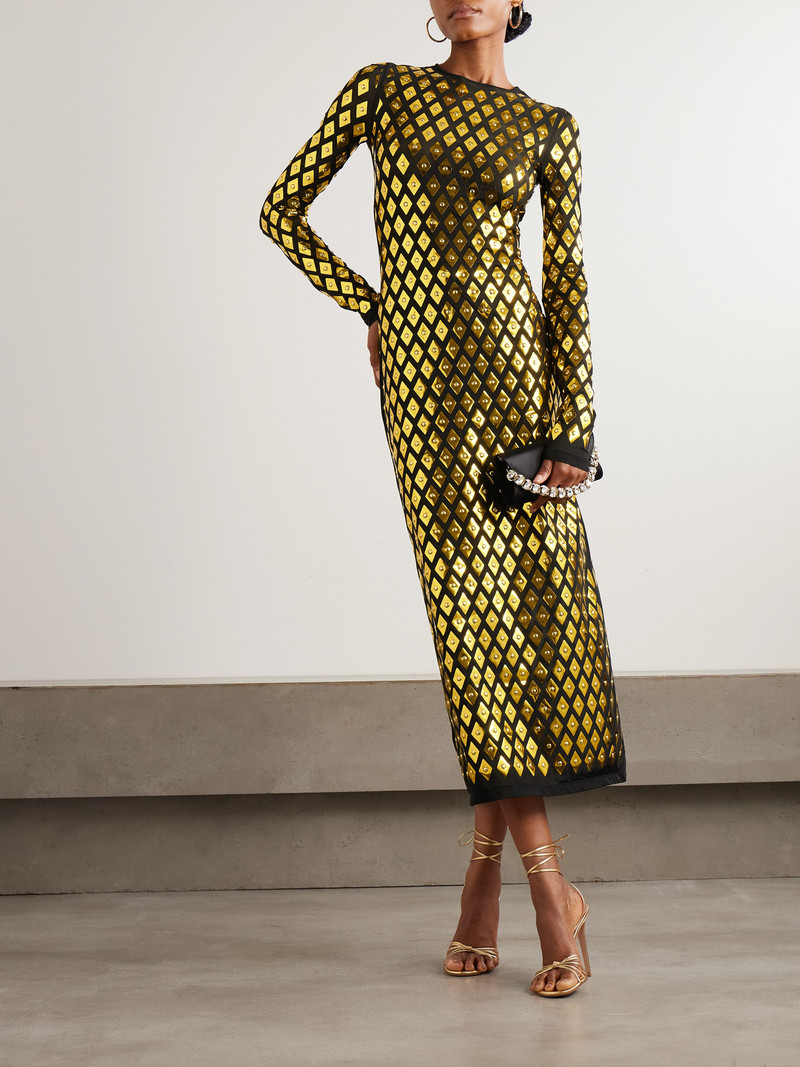 rabanne Embellished Stretch-jersey Midi Dress outlook