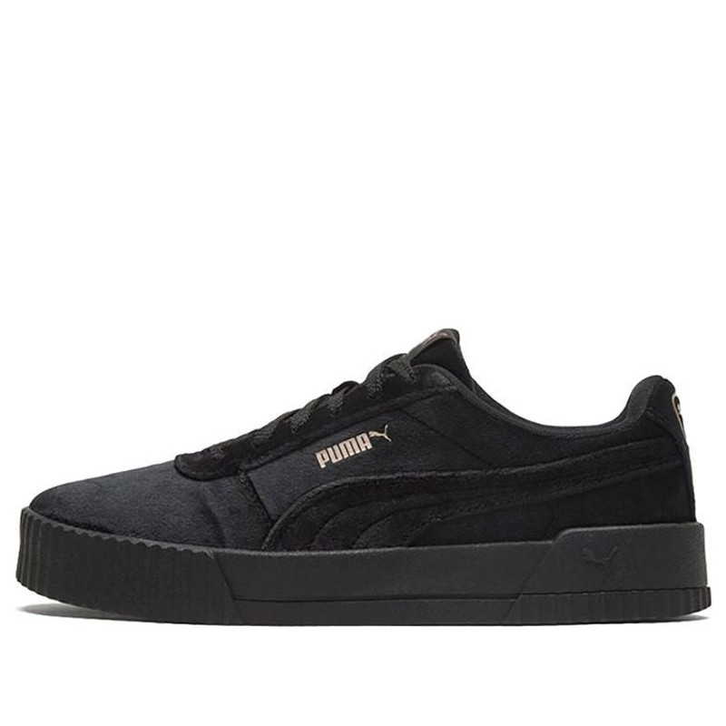 (WMNS) PUMA Carina Velvet Black/Gold 375886-01 - 1