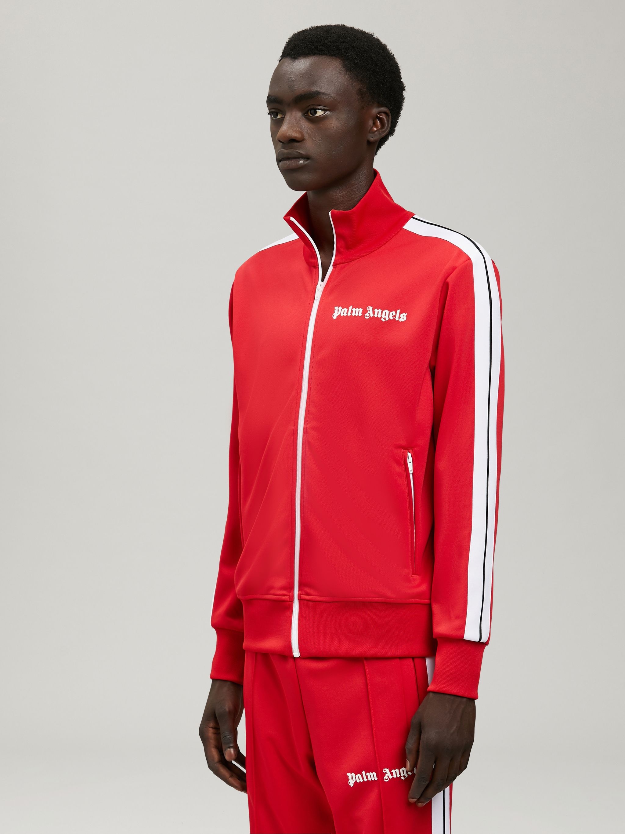 logo print track jacket - 4
