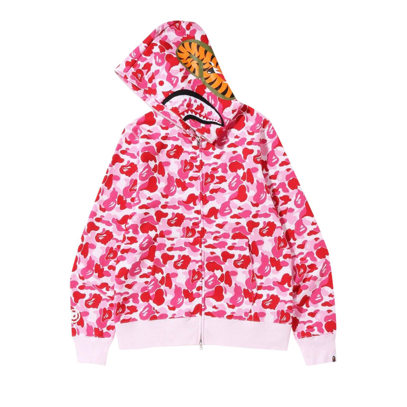 A BATHING APE® BAPE ABC Camo Shark Full Zip Hoodie 'Pink' outlook