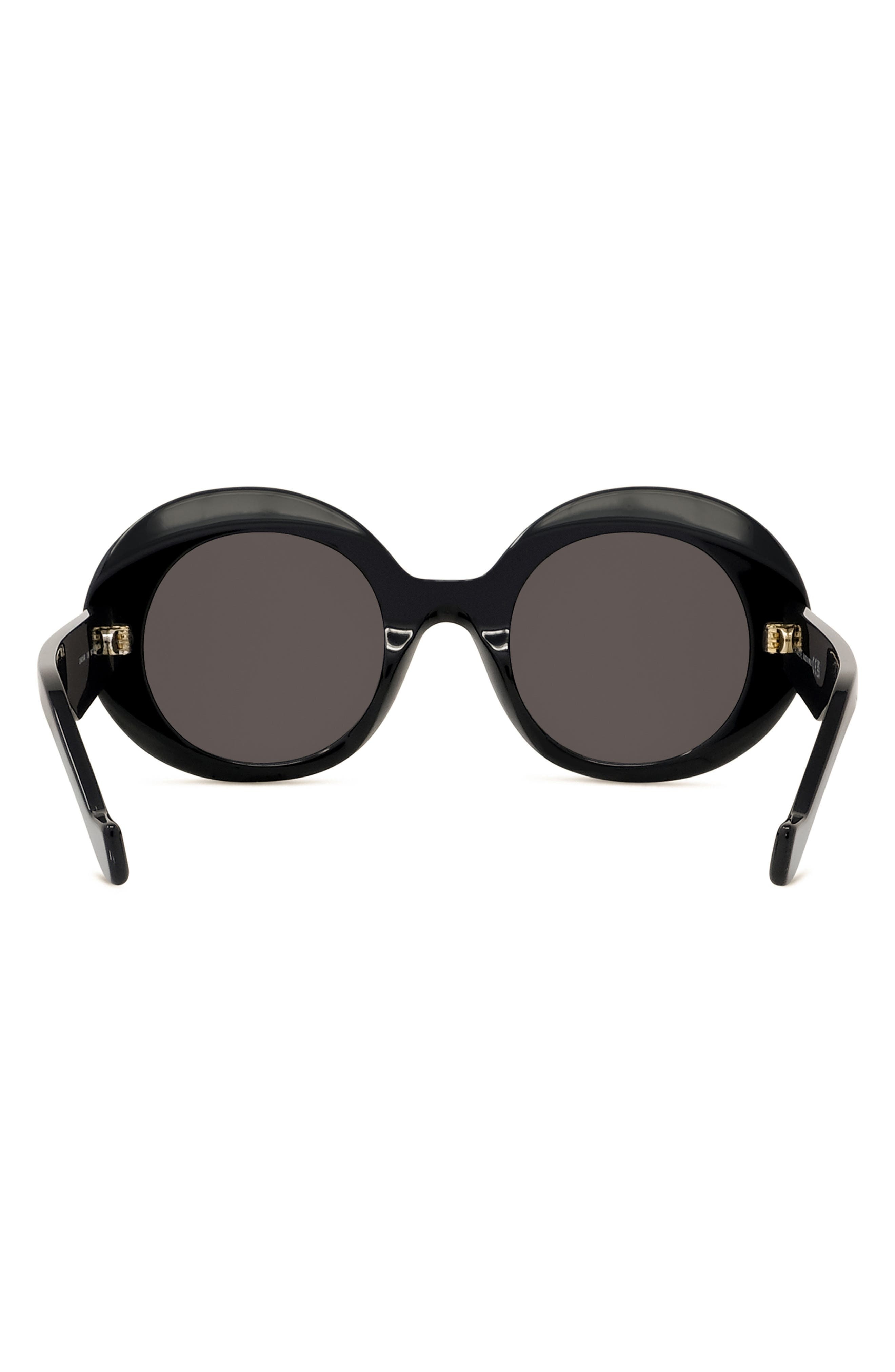 Loewe Anagram 50mm Oval Sunglasses in Shiny Black /Smoke at Nordstrom - 3