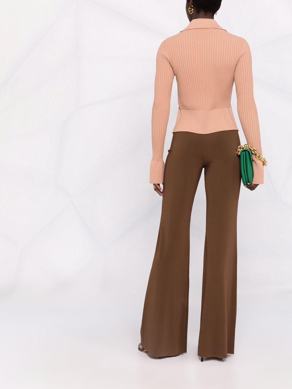 ribbed buttoned-up knitted top - 6