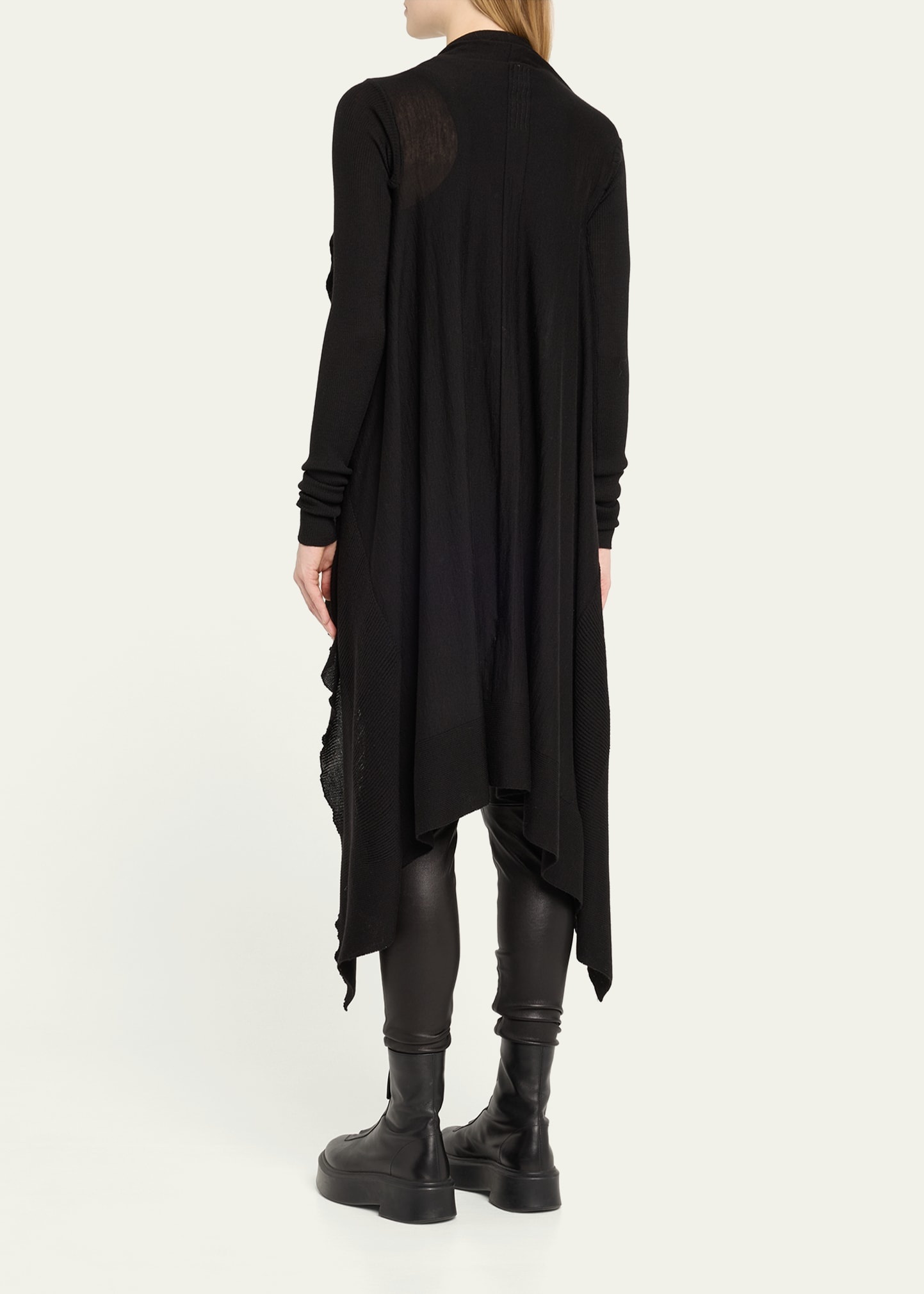 Tied Long Wrap Wool Cardigan Sweater - 3