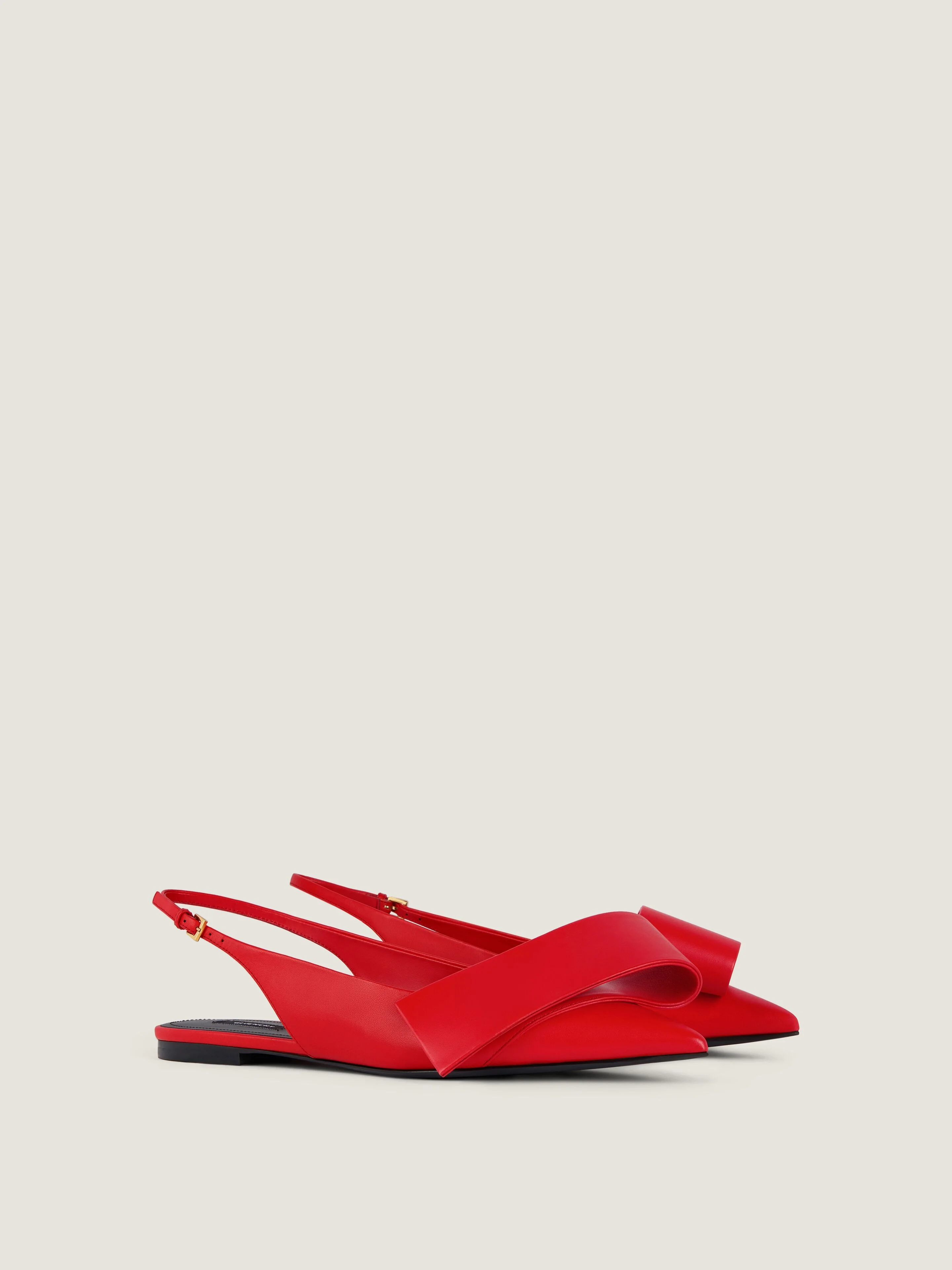 TWISTED RIBBON FLAT SLINGBACKS IN LEATHER - 1
