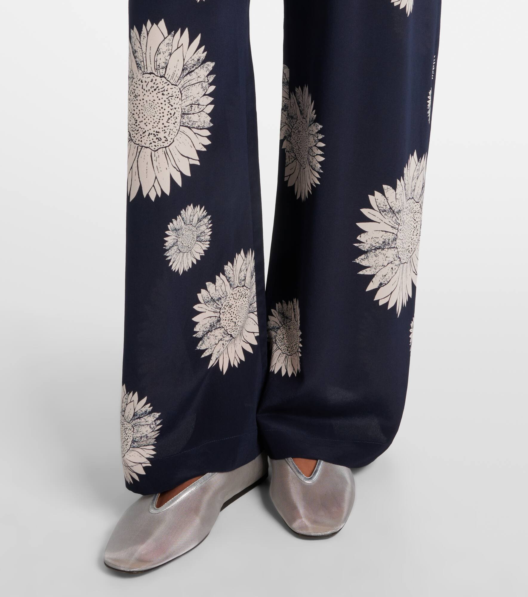 Isola silk crêpe straight pants - 5