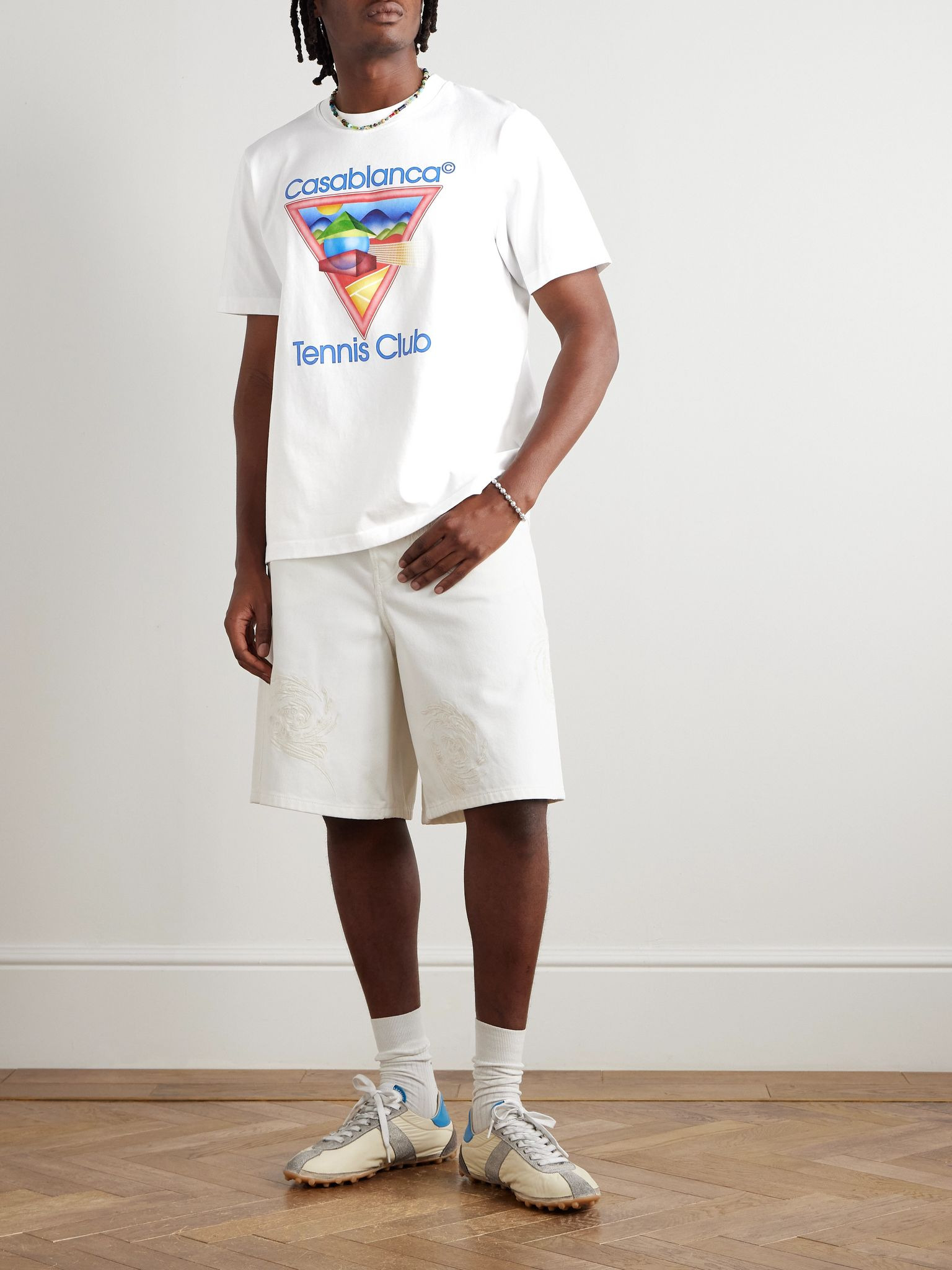 Tennis Club Logo-Print Cotton-Jersey T-Shirt White - 2