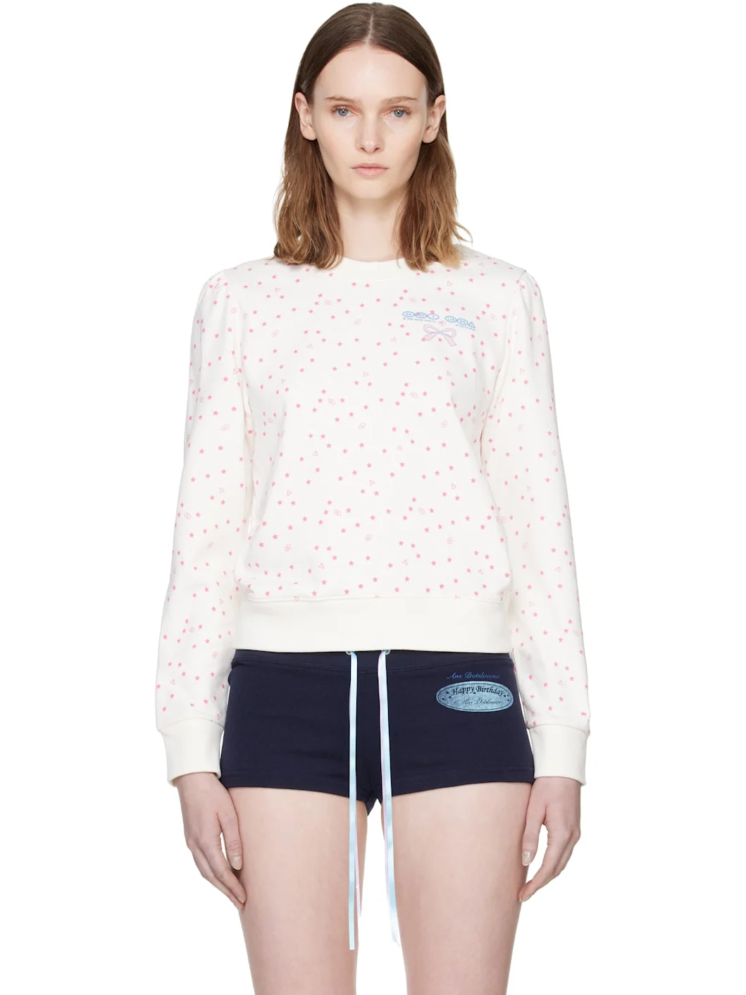 White Polka Sweatshirt - 1