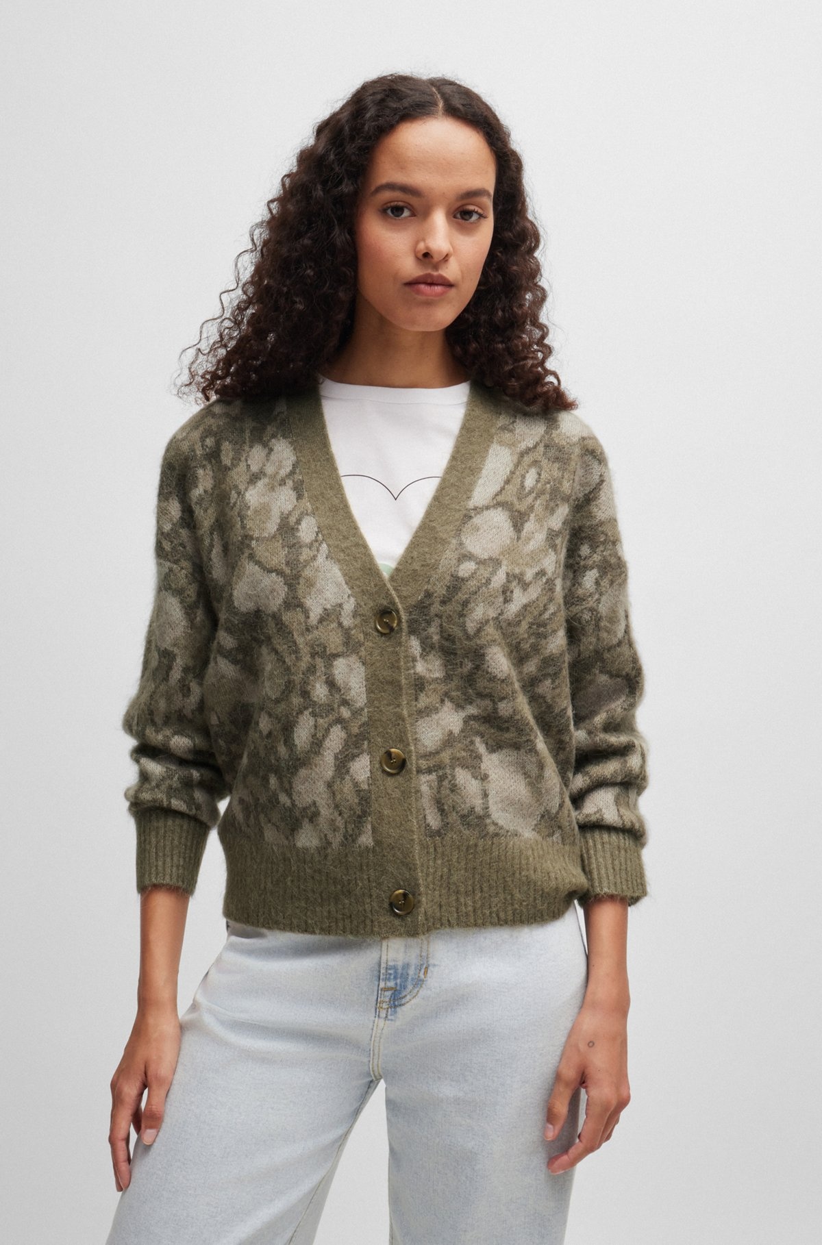 OVERSIZE-FIT CARDIGAN WITH SIGNATURE PATTERN - 2