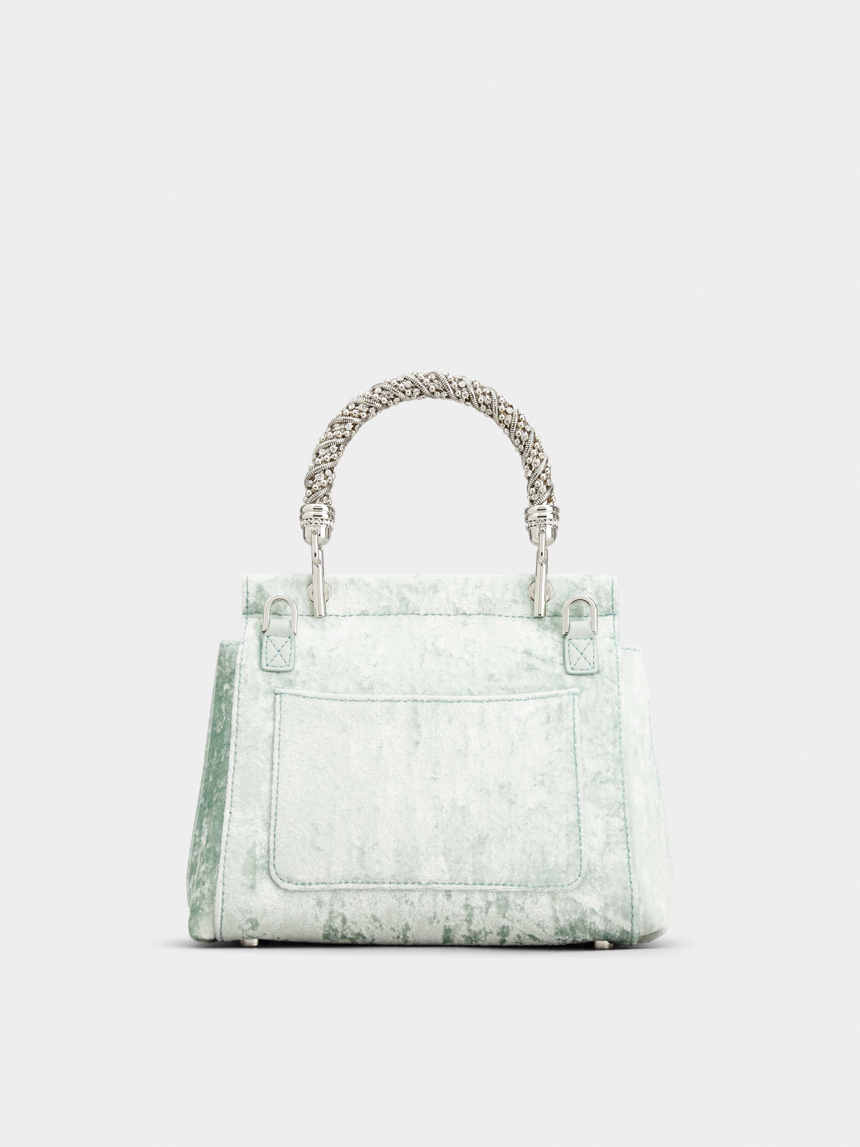 Viv' Flower Strass Jewel Buckle Cabas Mini Bag in Velvet - 4