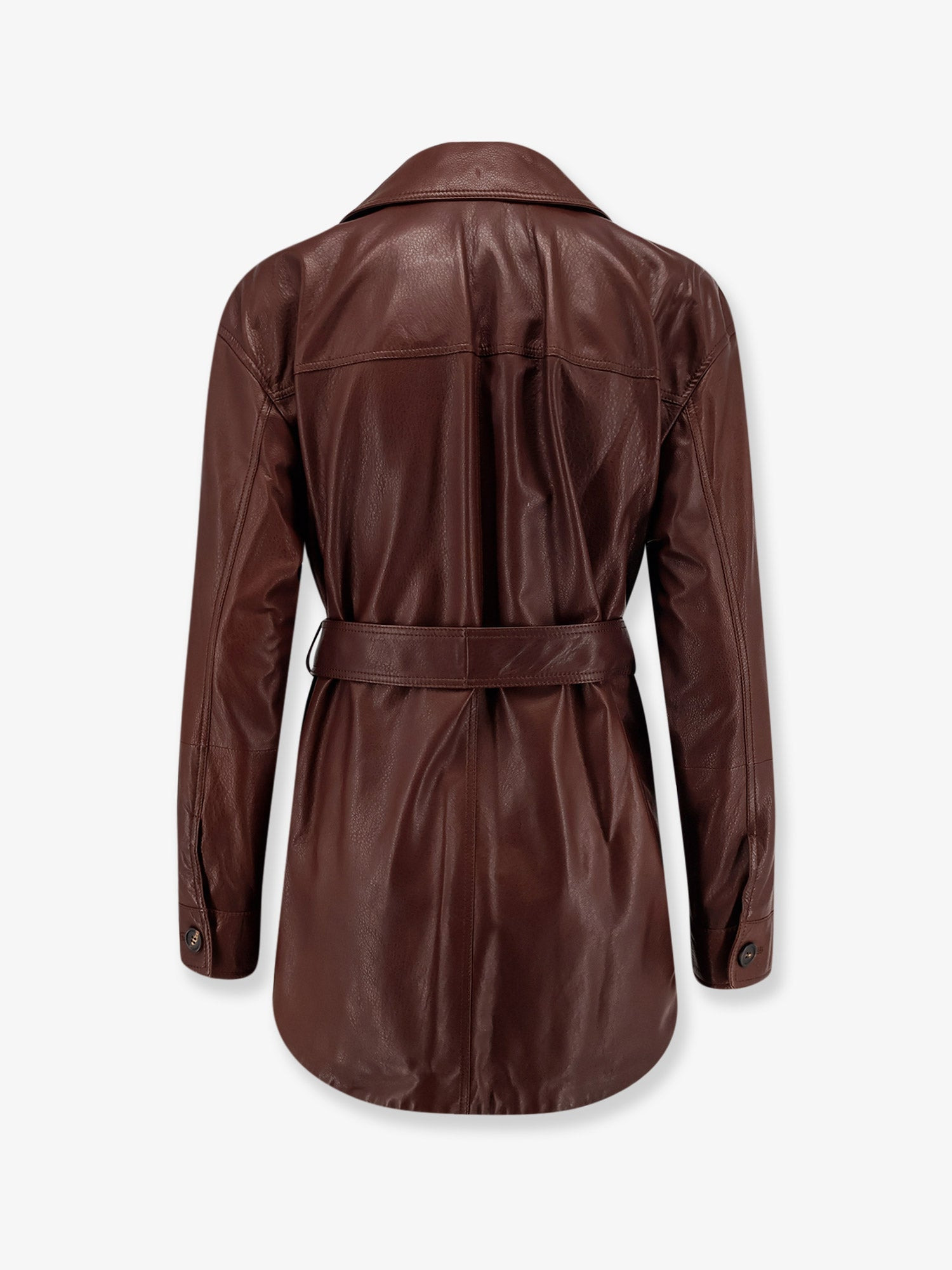 Brunello Cucinelli Women Leather Jacket With Belt - 4
