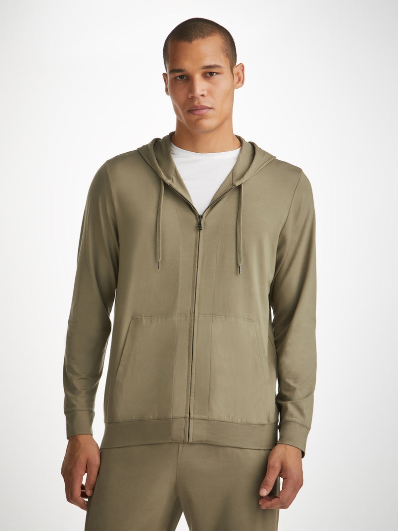 Men's Hoodie Basel Micro Modal Stretch Khaki - 5