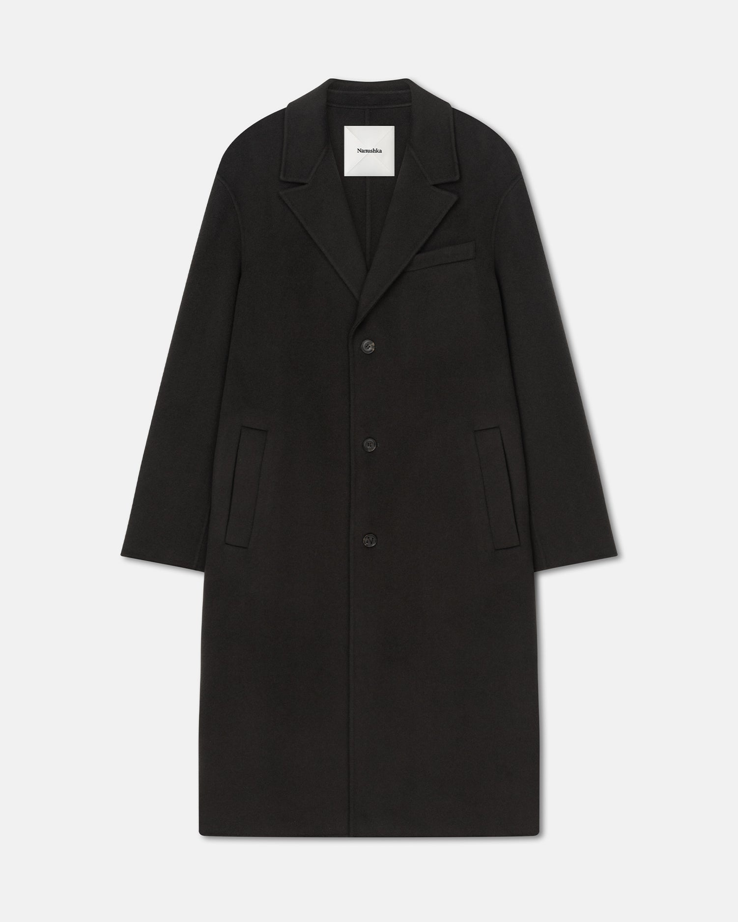 Double Wool And Silk Blend Coat - 1