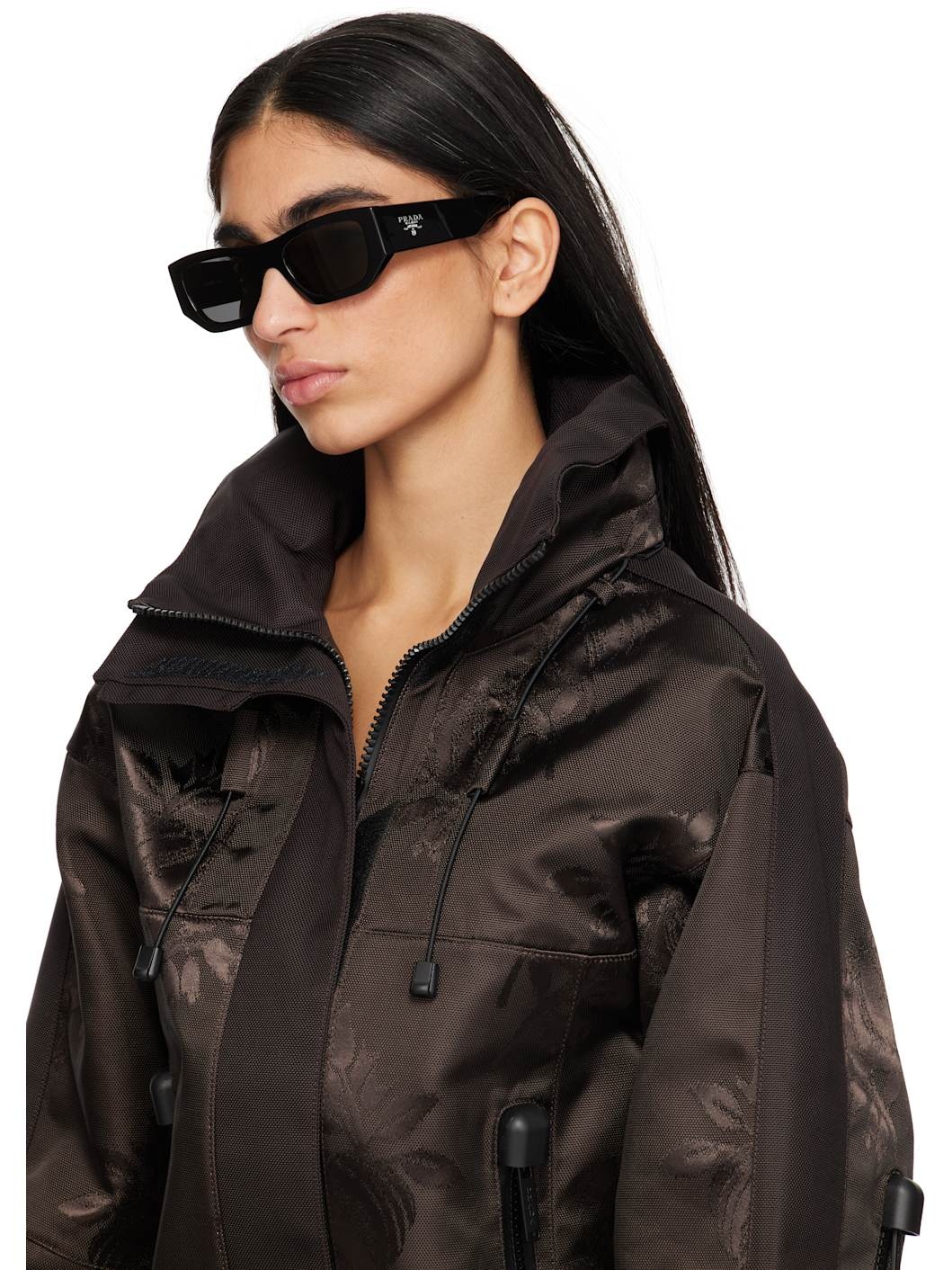 Black Pillow Cat Eye Acetate Sunglasses - 4