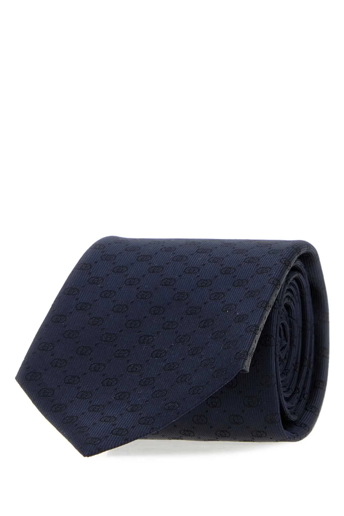 Gucci Men Navy Blue Silk Tie - 1
