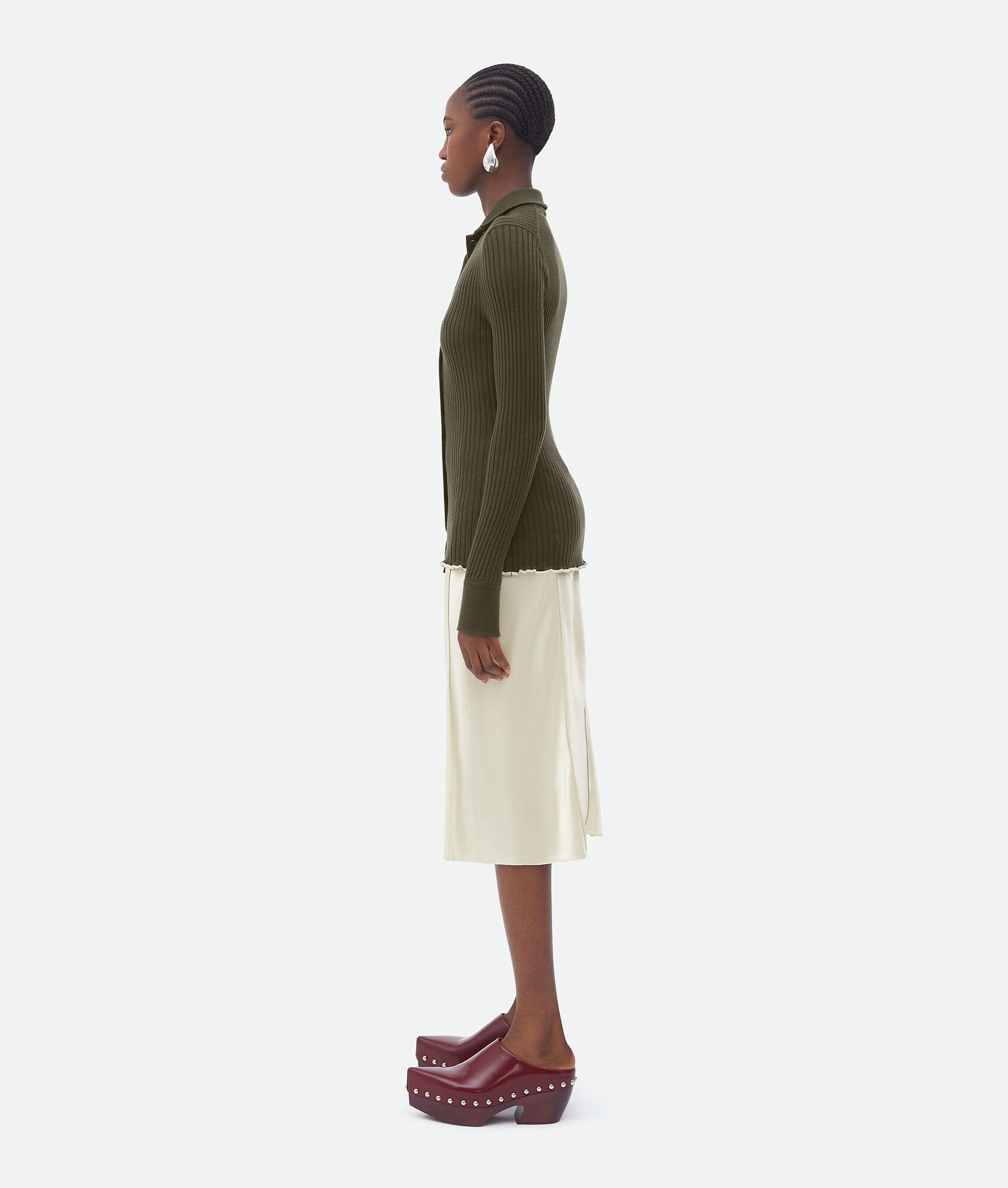 silk cashmere ribbed cardigan - 2