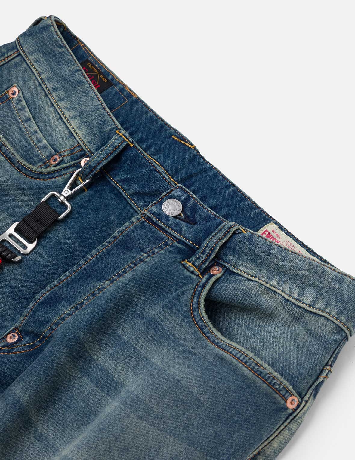 Seagull Embroidery with Hand-Woven Lanyard Relax Straight Fit Jeans #2030 - 8