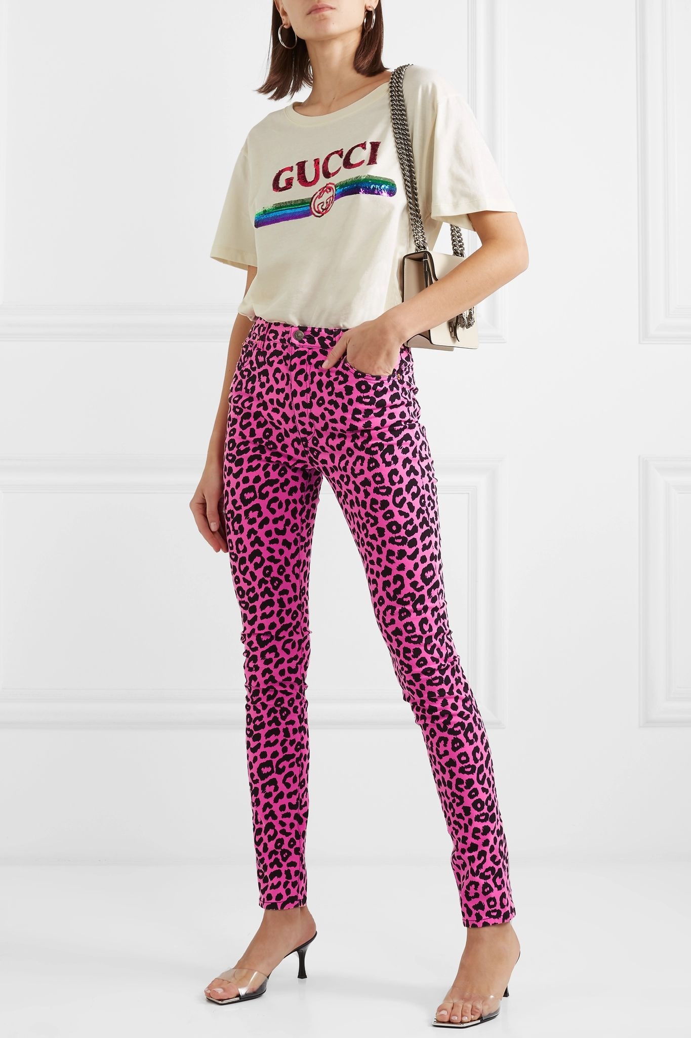 Leopard-print high-rise skinny jeans - 2