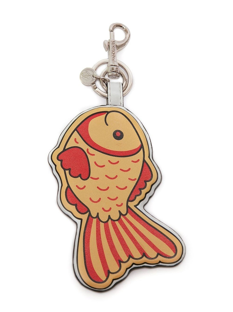 Gold Fish leather keyring 1