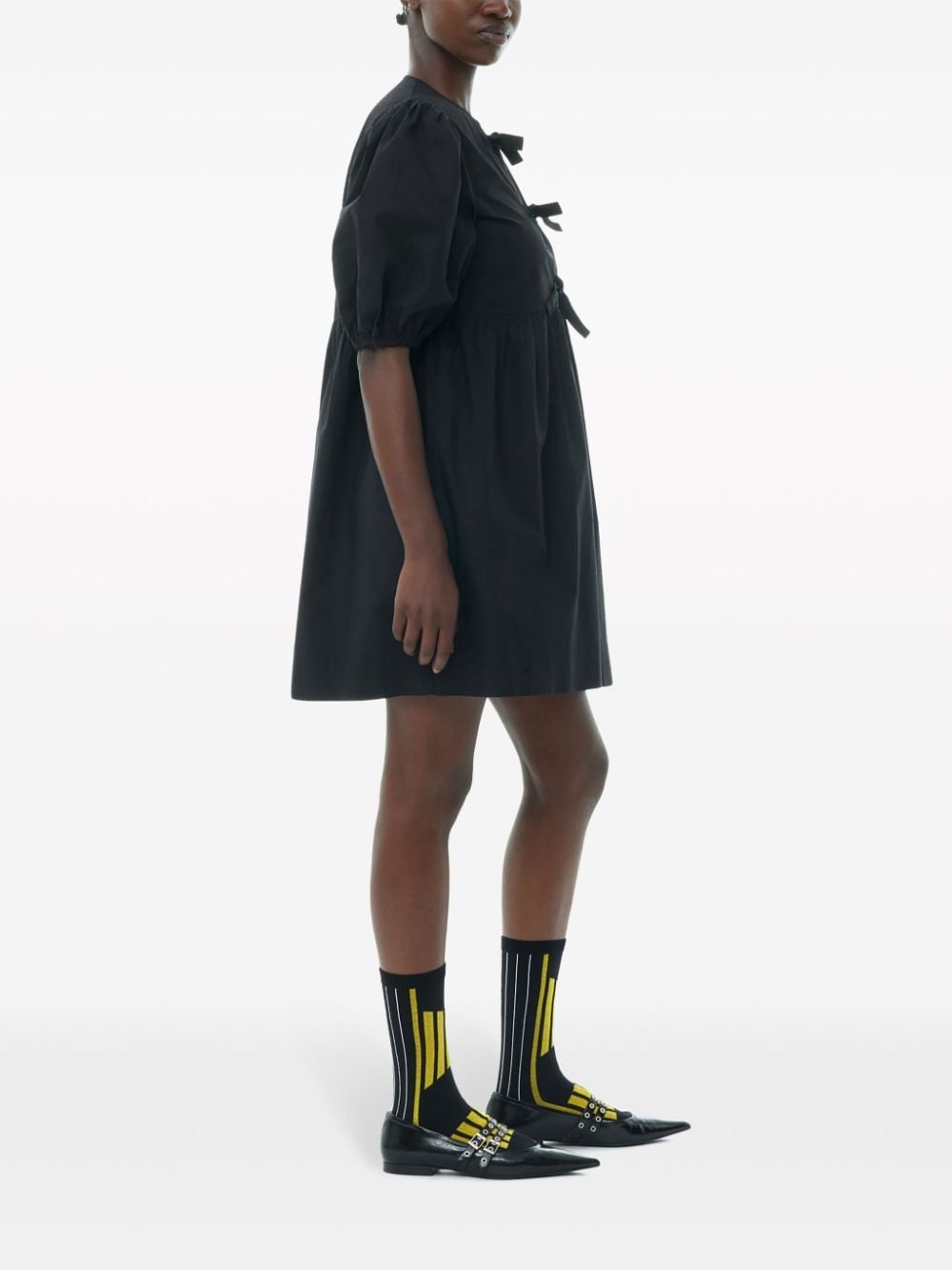 Cotton Poplin Tie String Mini Dress - 4