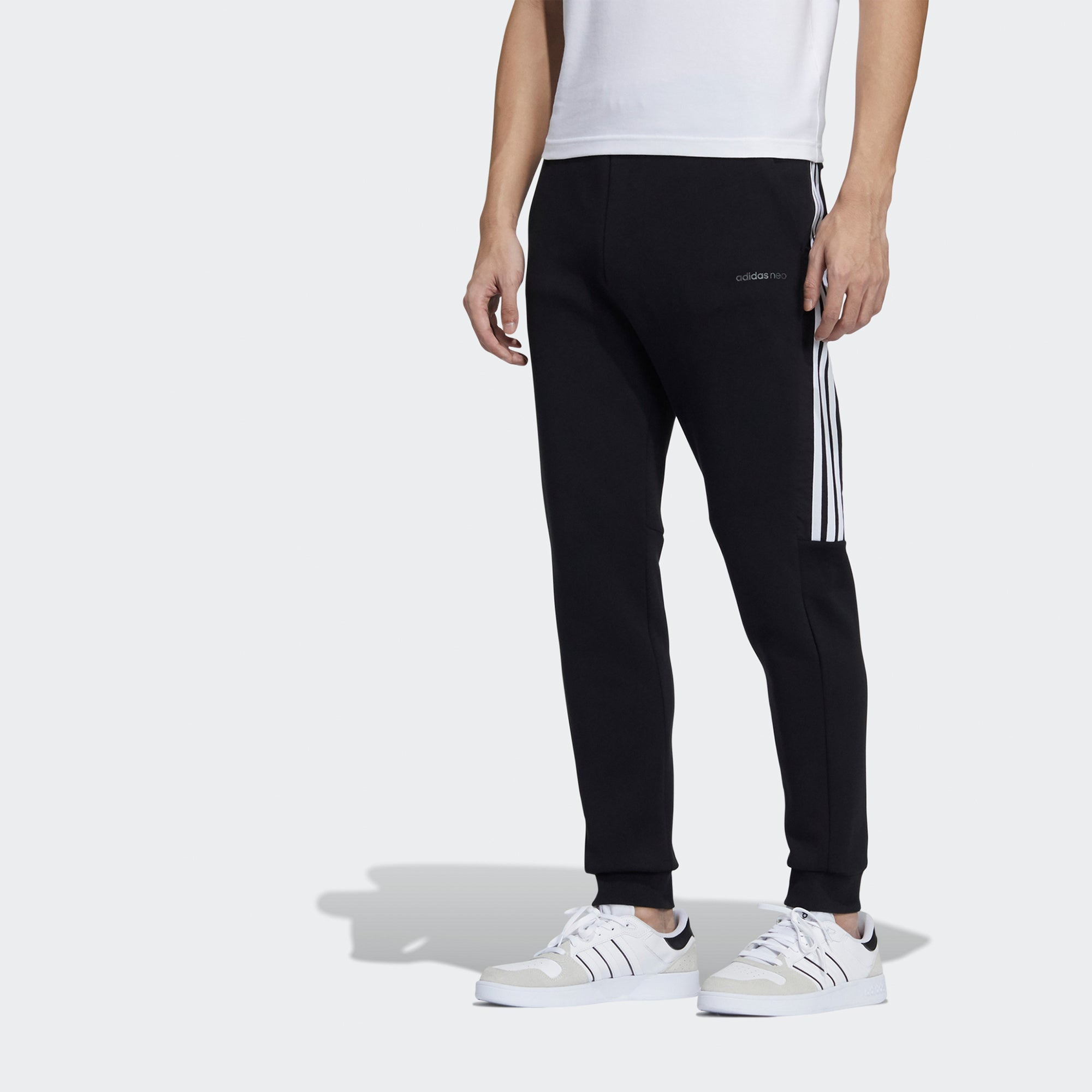 adidas neo M Cs Db Tp 2 Logo Stripe Athletics Sports Knit Bundle Feet Pants Black GP5681 - 2