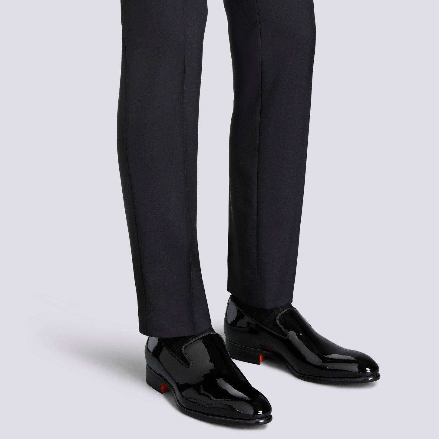 Men's black patent leather loafer - 2
