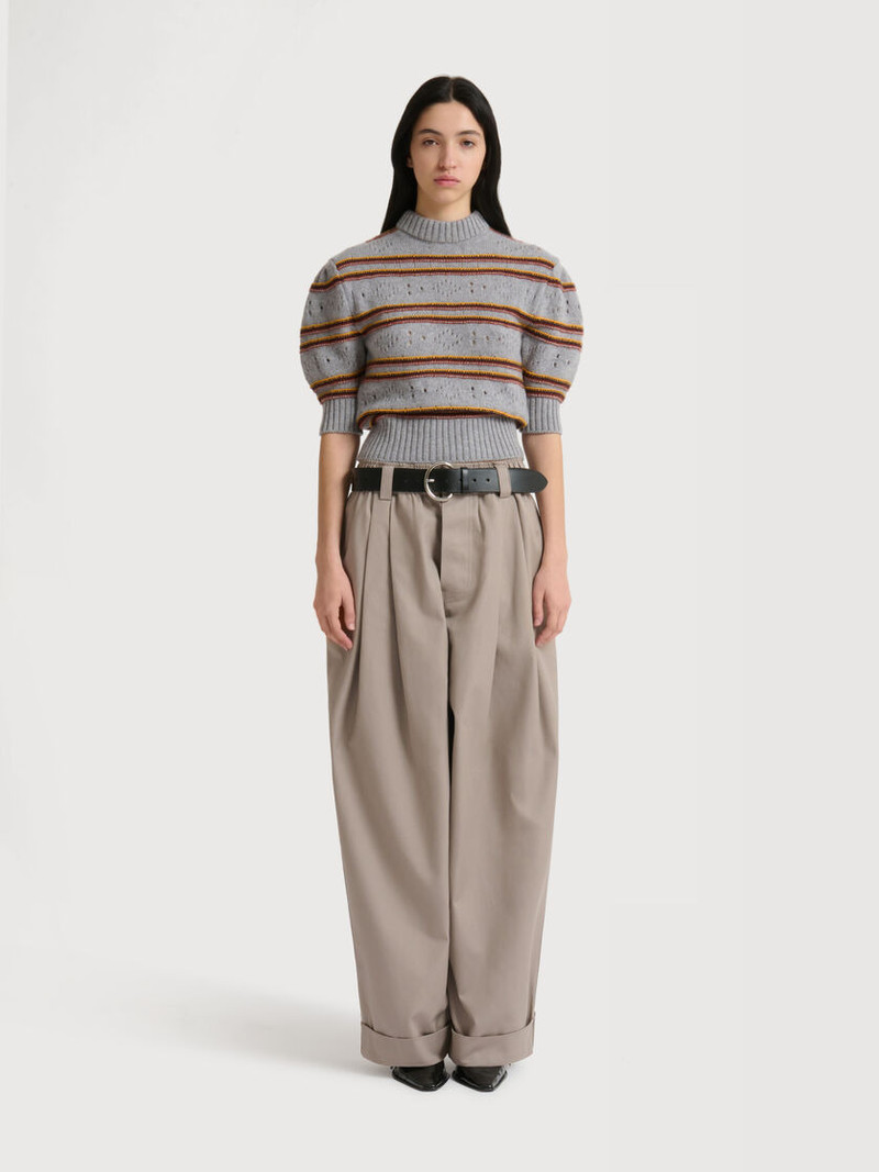 Marni GRAY CANVAS PANTS WITH PLEATS outlook