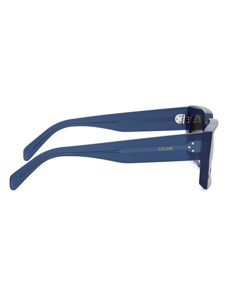 Men's Bold 3 Dots 54MM Rectangular Sunglasses - Shiny Blue 7