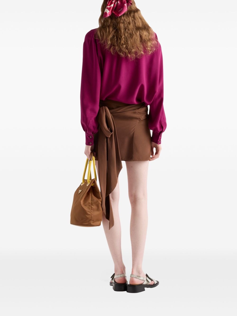 crepe de Chine mini skirt - 3
