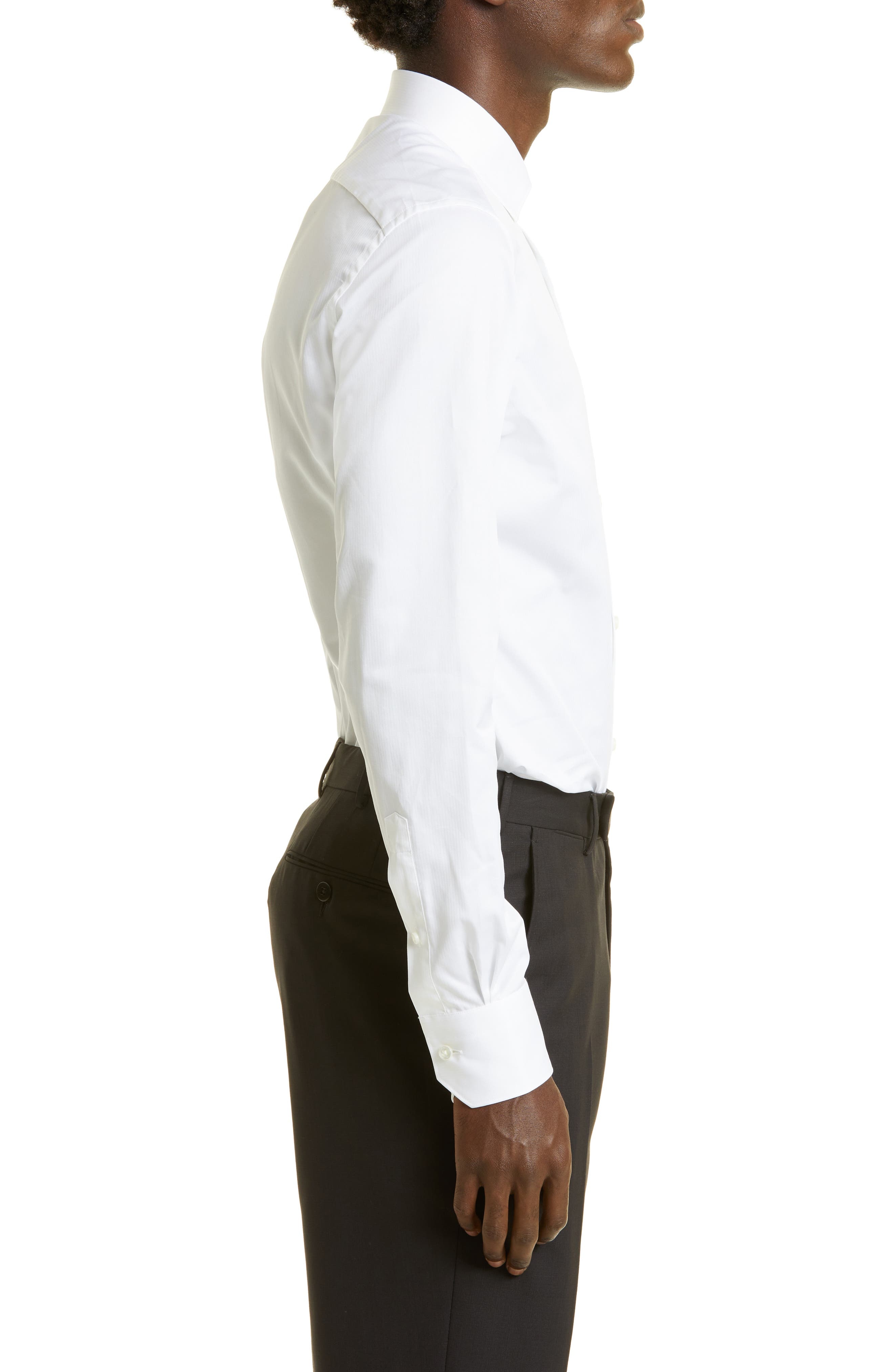 Microstripe Trecapi Cotton Button-Up Shirt - 3