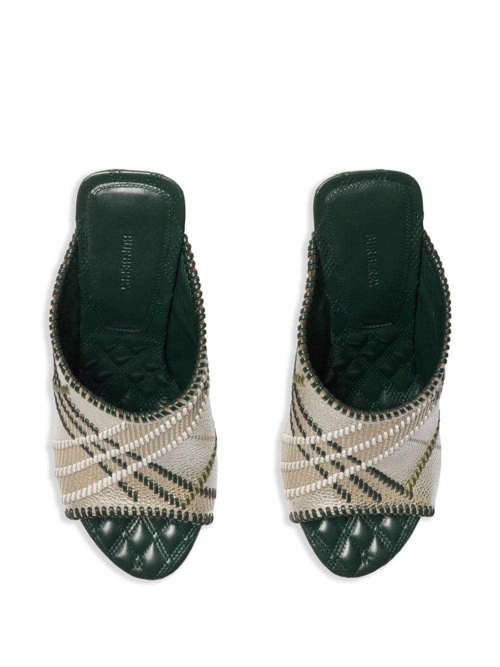 90mm checked leather mules - 4