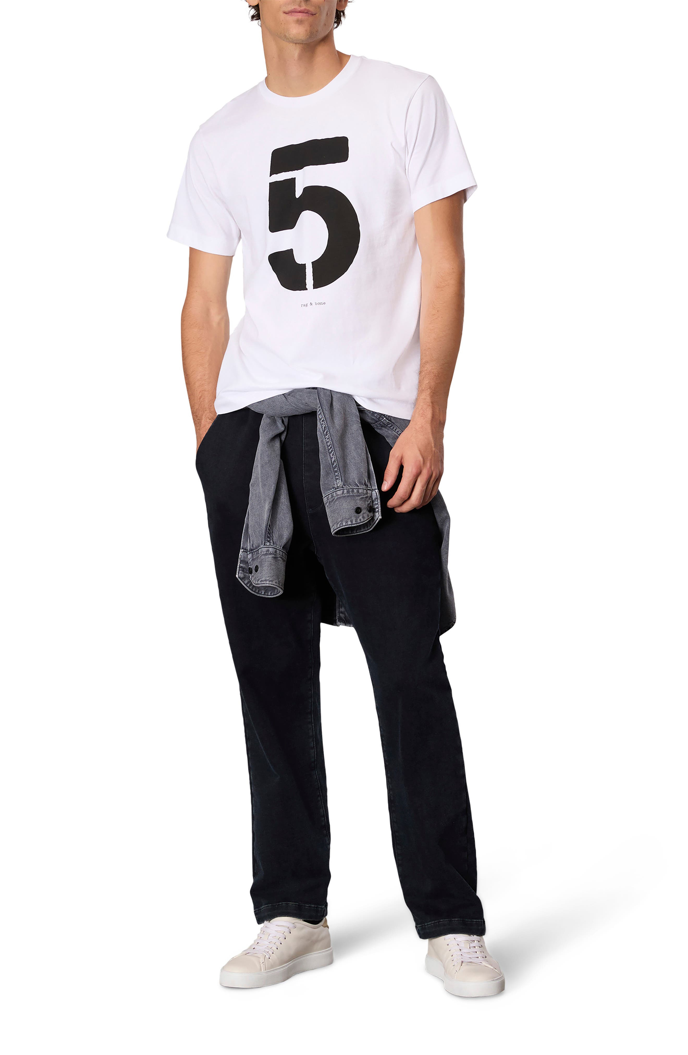 rag & bone Number Five Graphic T-Shirt in Washed White at Nordstrom - 6