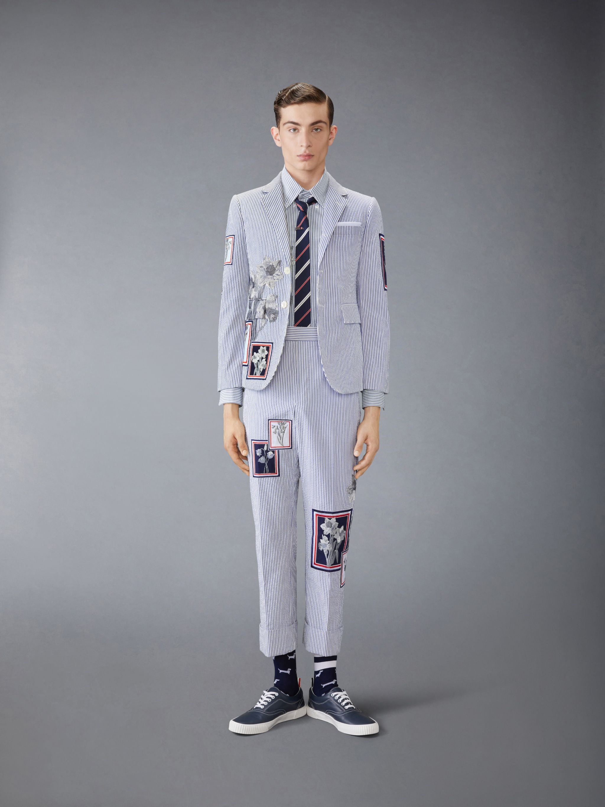 CLASSIC SEERSUCKER FRAMED FLORAL SPORT COAT - 3