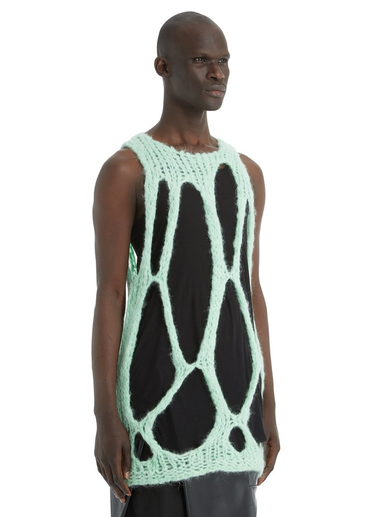 Rick Owens open knit tank top outlook