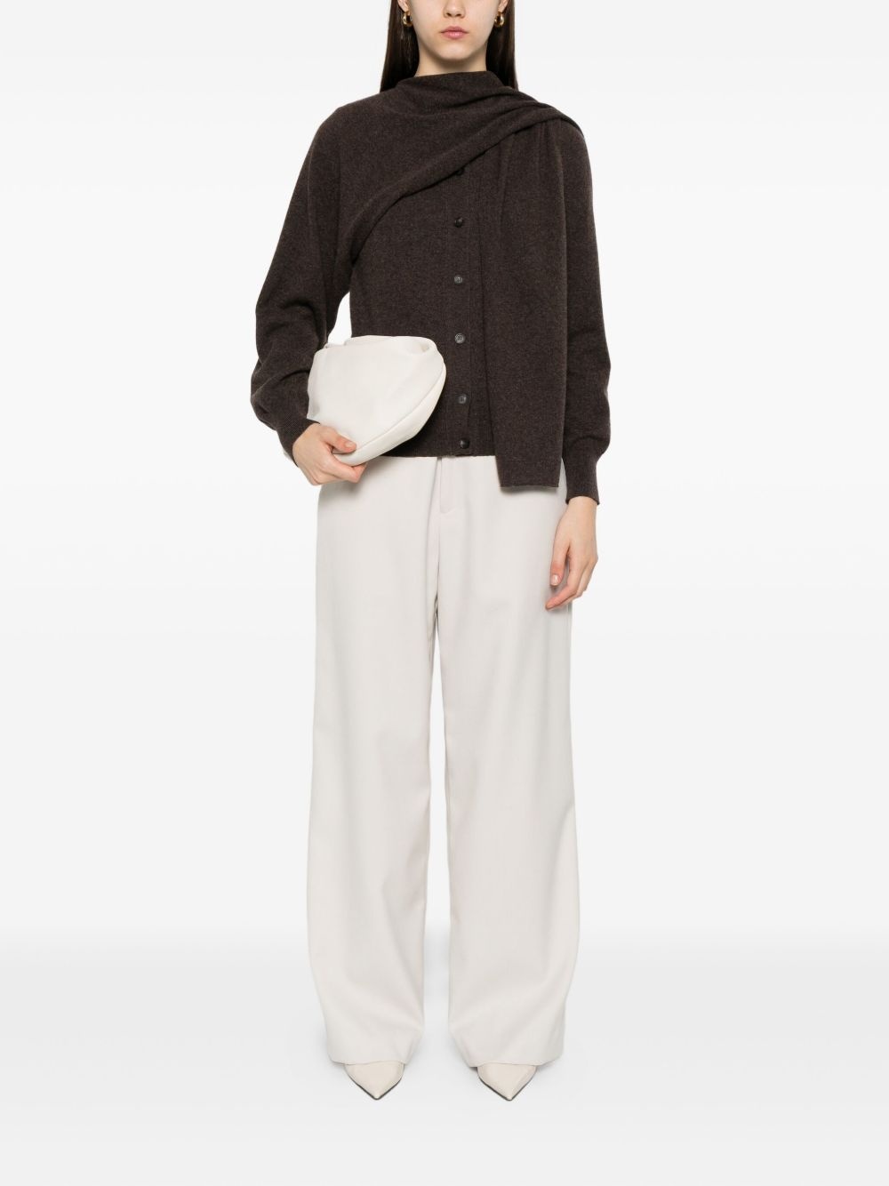 asymmetric button-up cardigan - 2