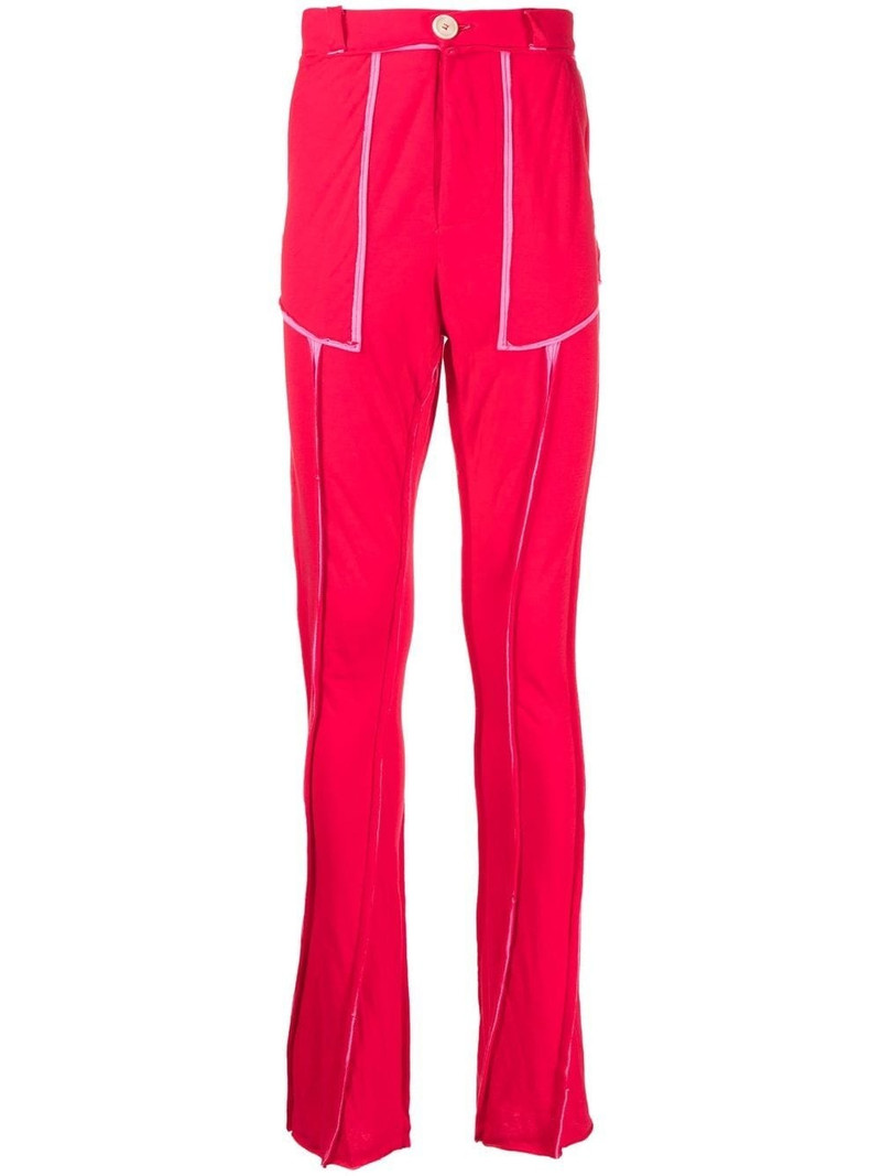 seam-detail straight-leg trousers 1
