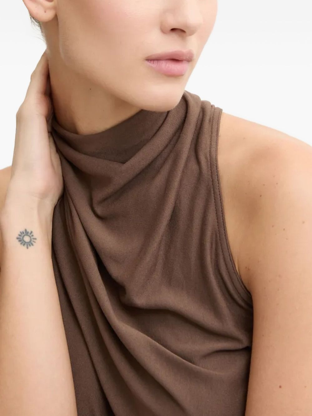 draped halter-neck top - 4