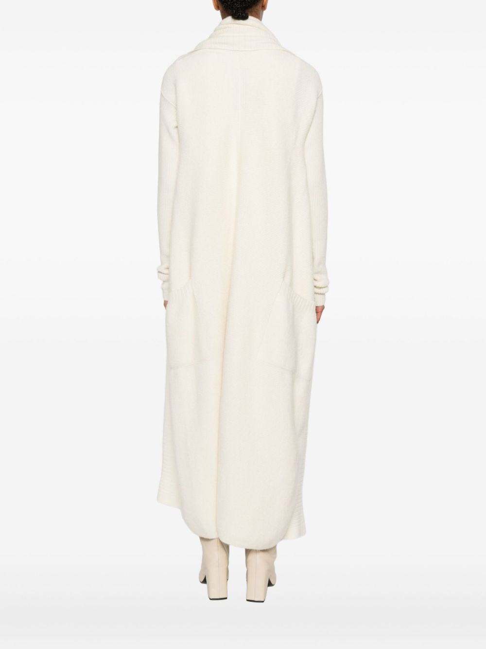 ribbed-knit coat - 4