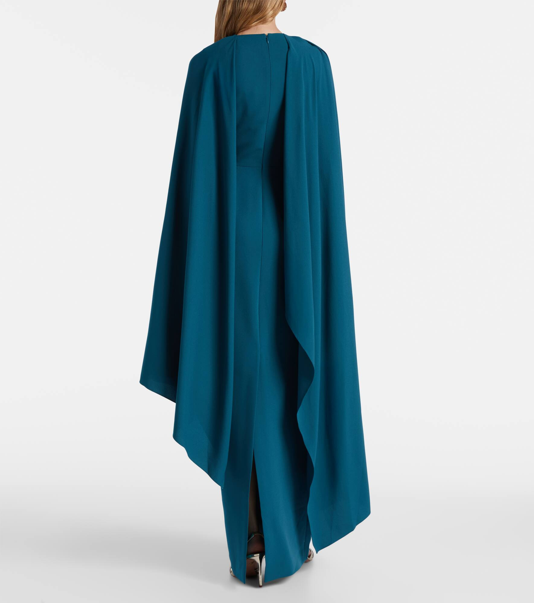Deena caped crêpe gown - 3