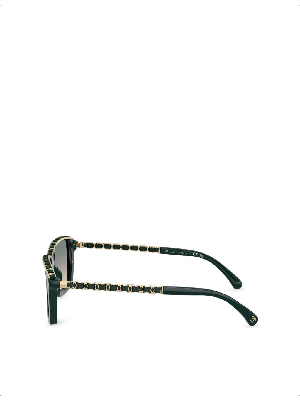 CH5548Q Rectangle-Frame Acetate and Leather Sunglasses - 3