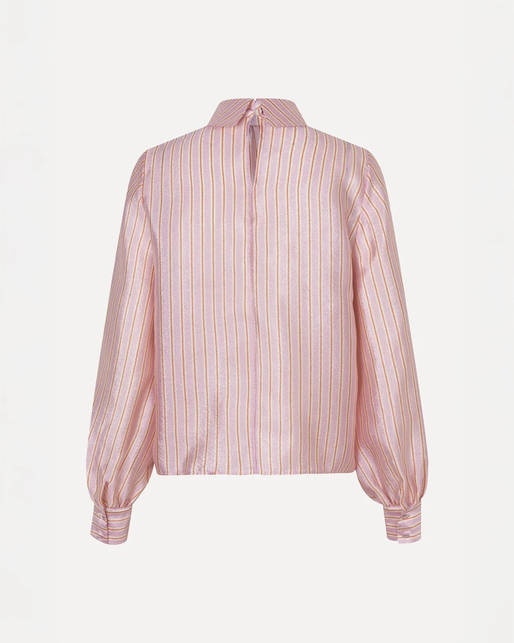 GATHERED LONG SLEEVE TOP ROSE PINSTRIPE - 4