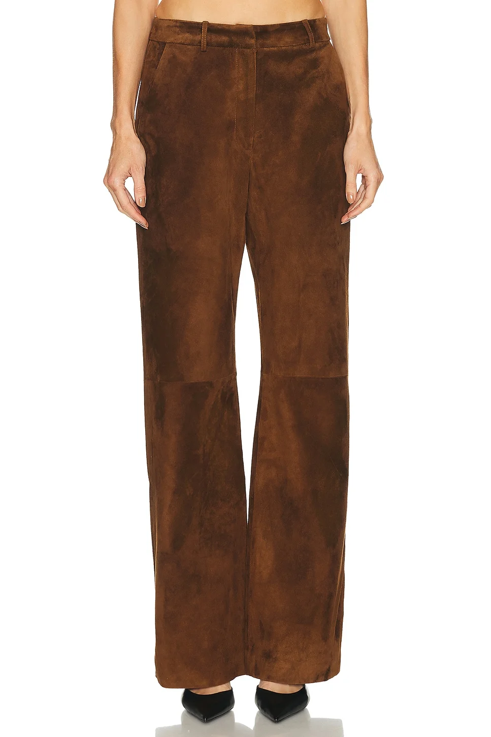 Leather Suede Straight Leg Pant - 1