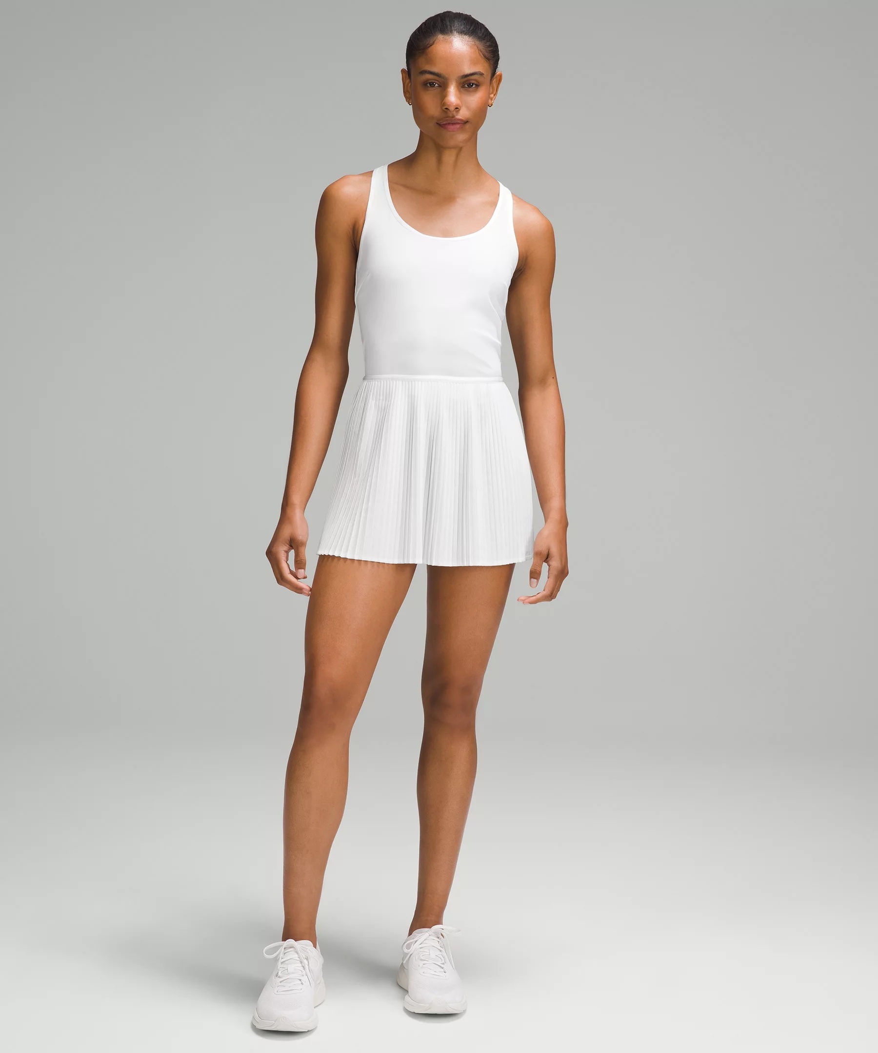 Scoop-Neck Pleated Linerless Tennis Dress - 6